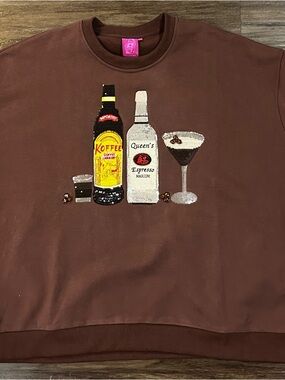 NEW Queen of Sparkles Espresso Martini Sweatshirt. Size XL. Never Worn/Tried On